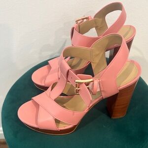 Michael Kors Pink Block Heel Sandals